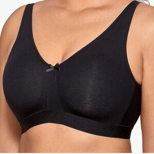 AISILIN Women's Wireless Black Bra Cotton Support Comfort Unlined Size 34E
